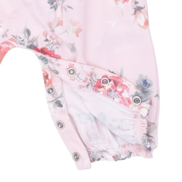 Angel Dear Painterly Rose Bouquet Ruff Romper