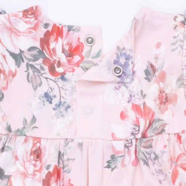 Angel Dear Painterly Rose Bouquet Ruff Romper