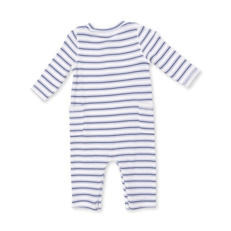 Angel Dear Vintage Stripe Blue Romper