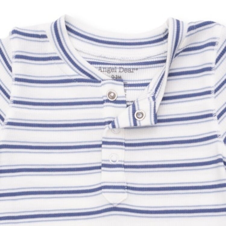 Angel Dear Vintage Stripe Blue Romper