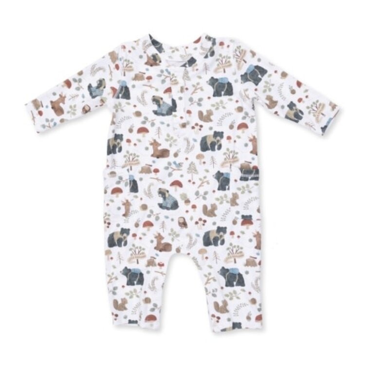 Angel Dear Woodland Animals Green Romper