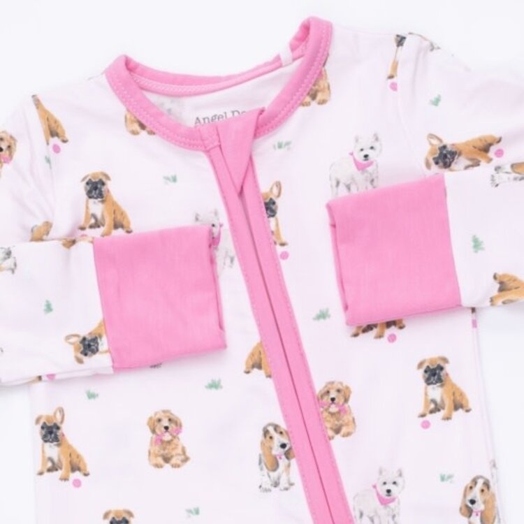 Angel Dear Bestie Dogs Pink Conv Romper