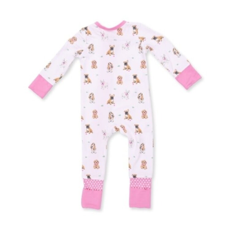 Angel Dear Bestie Dogs Pink Conv Romper