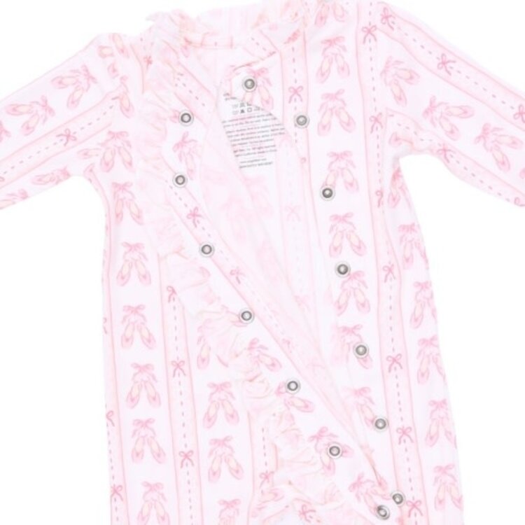 Angel Dear Ballet Shoes Ribbon Stripe Kimono Footie
