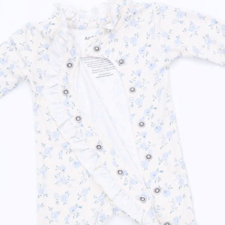 Angel Dear Rose Briar Kimono Ruffle Snap Footie
