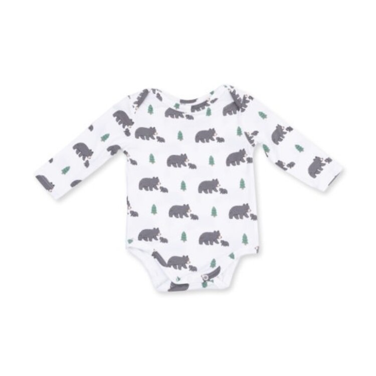 Angel Dear Black Bears Long Sleeve Bodysuit