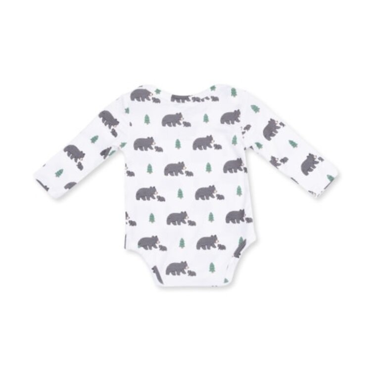 Angel Dear Black Bears Long Sleeve Bodysuit