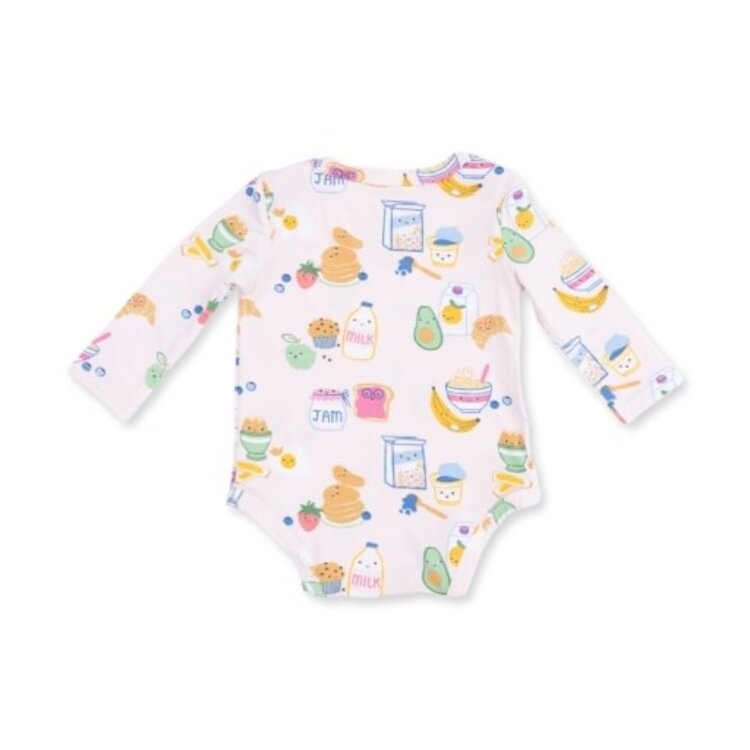 Angel Dear Breakfast Club Pink Long Sleeve Bodysuit