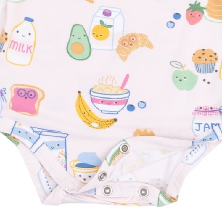Angel Dear Breakfast Club Pink Long Sleeve Bodysuit