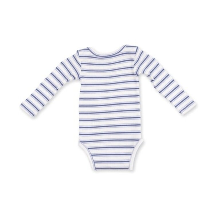 Angel Dear Vintage Stripe Blue Bodysuit