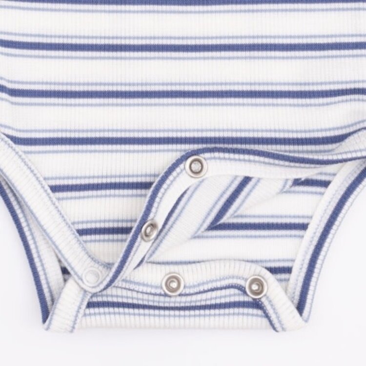Angel Dear Vintage Stripe Blue Bodysuit