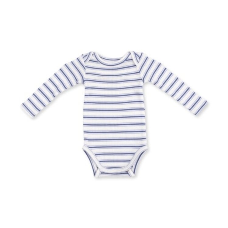 Angel Dear Vintage Stripe Blue Bodysuit