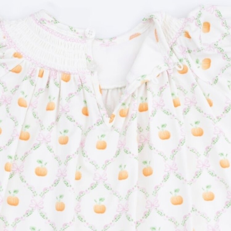 Angel Dear Pretty Pumpkin Trellis Bishop Dress and Bloomer
