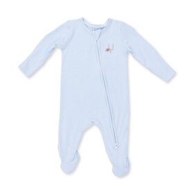 Angel Dear Football Blue Micro Stripe - 2 Way Zipper Footie