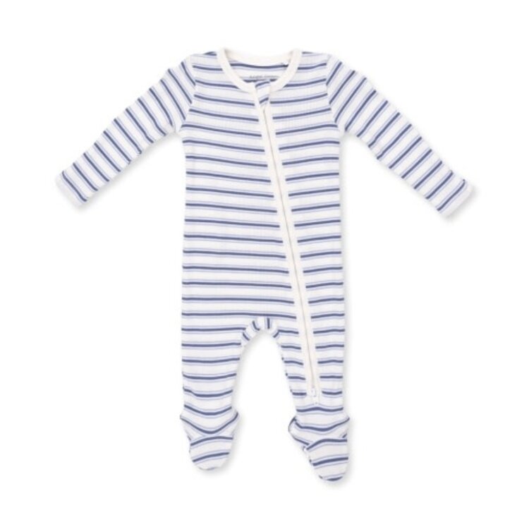 Angel Dear Vintage Stripe Blue - 2 Way Zipper Footie