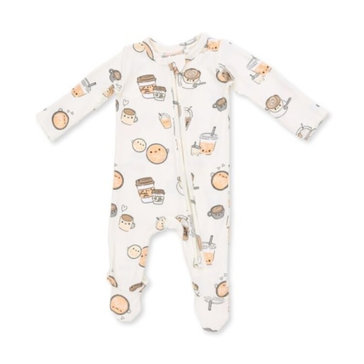 Angel Dear Love you A Latte - 2 Way Zipper Footie