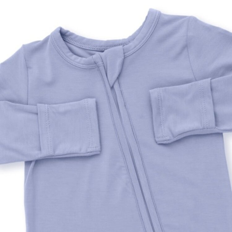 Angel Dear Solid Blue Fog - 2 Way Zipper Footie