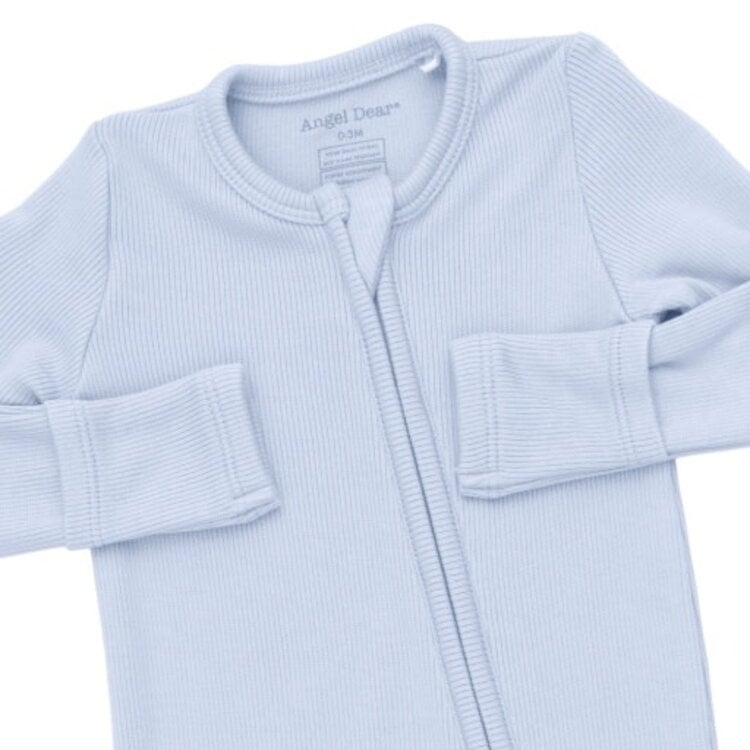 Angel Dear Solid Sheer Blue Rib - 2 Way Zipper Footie