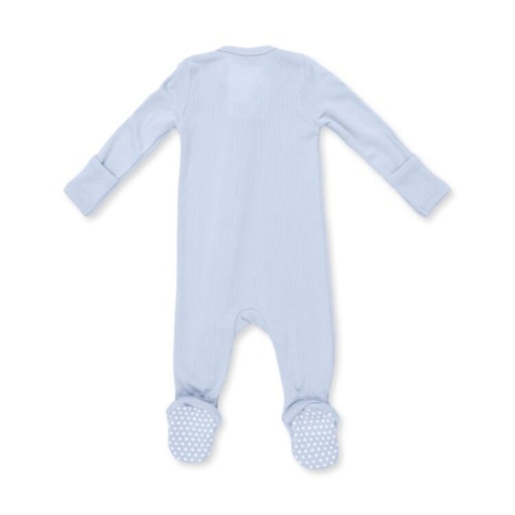 Angel Dear Solid Sheer Blue Rib - 2 Way Zipper Footie