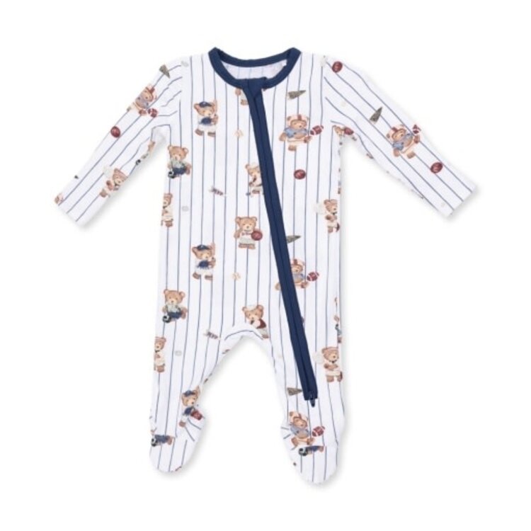 Angel Dear Mixed Sports Bears - 2 Way Zipper Footie