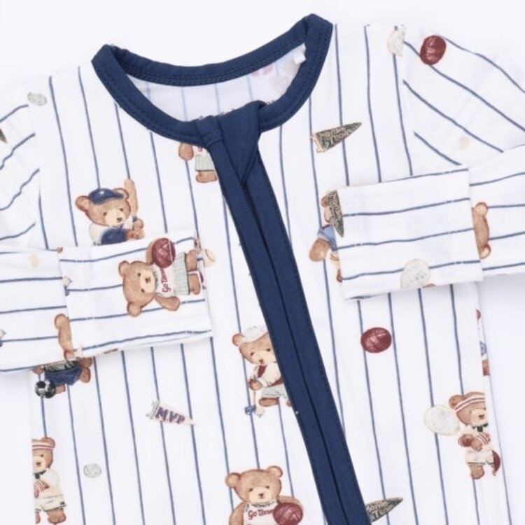Angel Dear Mixed Sports Bears - 2 Way Zipper Footie