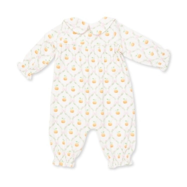 Angel Dear Pretty Pumpkin Trellis - Smocked Long Sleeve Romper