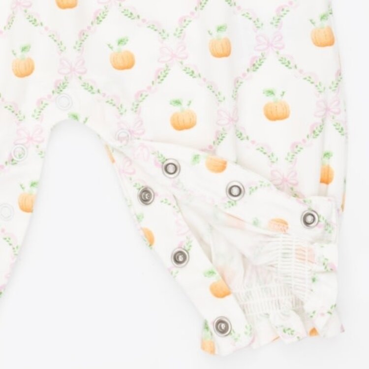 Angel Dear Pretty Pumpkin Trellis - Smocked Long Sleeve Romper