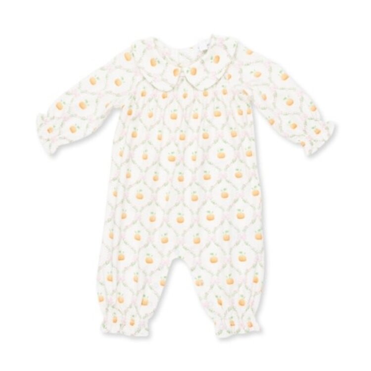 Angel Dear Pretty Pumpkin Trellis - Smocked Long Sleeve Romper