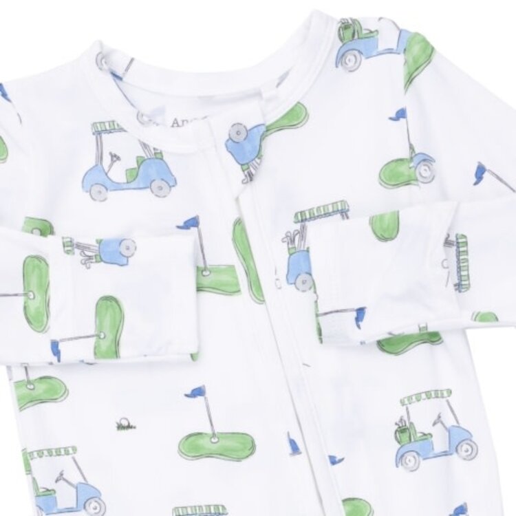 Angel Dear Golf Carts Blue  Zipper Footie