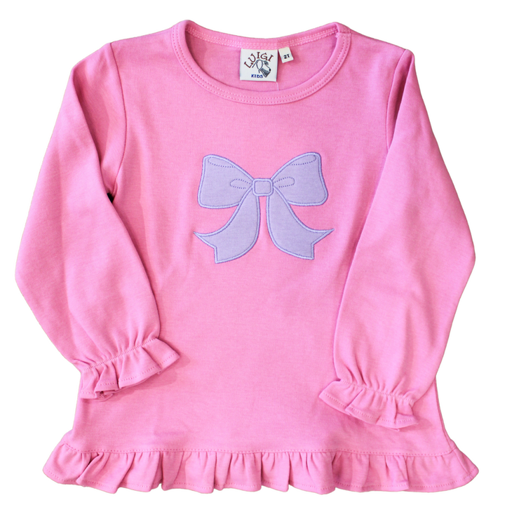 Luigi Kids Pink w/Purple Bow Swing Top