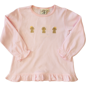 Luigi Kids Thin Pink Stripe Triple Poodle Swing Top