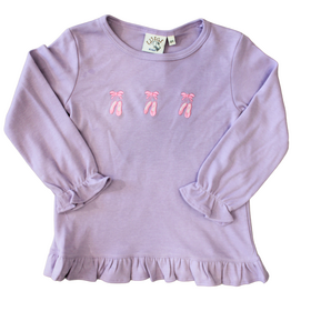 Luigi Kids Purple Emb Ballet Slipper LS Swing Top