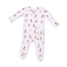 Angel Dear Bestie Dogs Pink Zipper Footie
