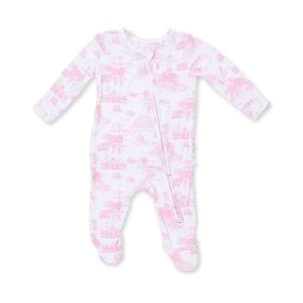Angel Dear Golf Toile Pink - 2 Way Ruffle Back Zipper Footie