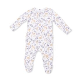 Angel Dear Floral Deer Zipper Footie