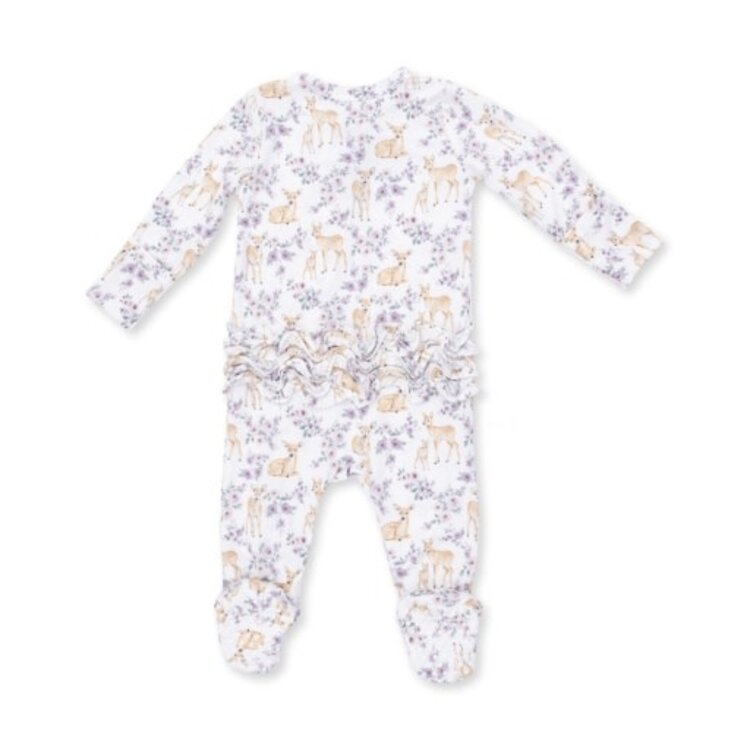 Angel Dear Floral Deer Zipper Footie
