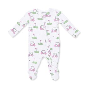 Angel Dear Golf Carts Pink Ruffle Zipper Footie