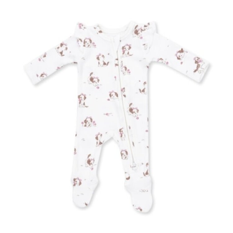 Angel Dear Explorer Puppy Pink Zipper Footie