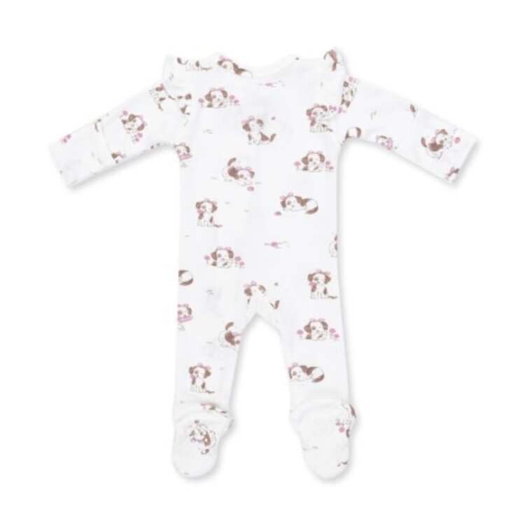 Angel Dear Explorer Puppy Pink Zipper Footie