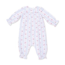 Angel Dear Anna Floral Stripe - Smocked Long Sleeve Romper