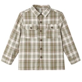Rylee + Cru LLC Olive Plaid Dobby Corduroy Shirt