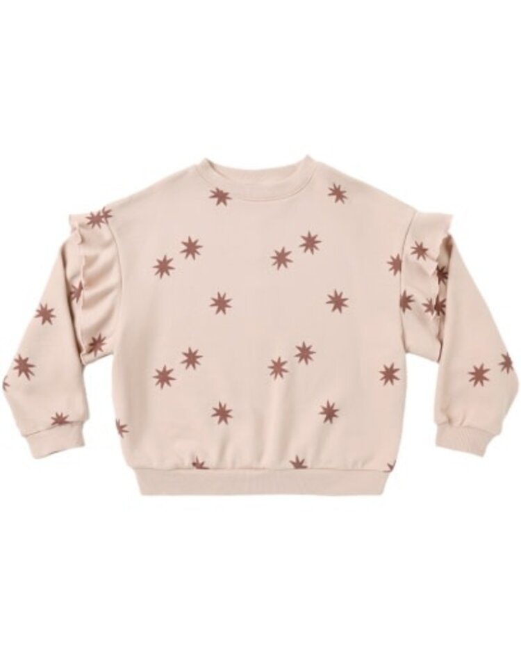 Rylee + Cru LLC Blush Ruffle Clay Stars Sweatshirt