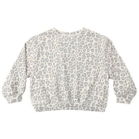 Rylee + Cru LLC Blue Leopard Oversized Sweatshirt