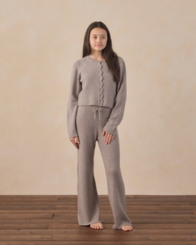 Rylee + Cru LLC Dusty Blue Scallop Cardigan