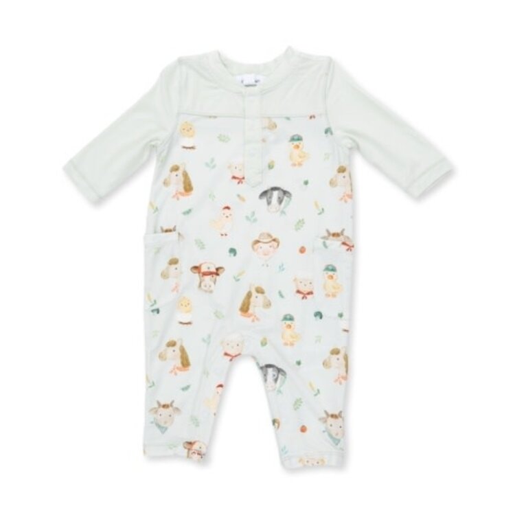 Angel Dear Baby Farm Faces Romper