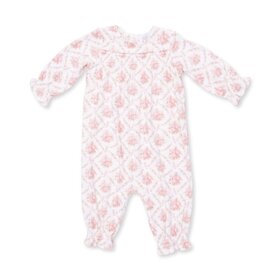 Angel Dear Rose Bow Lattice Smocked Romper