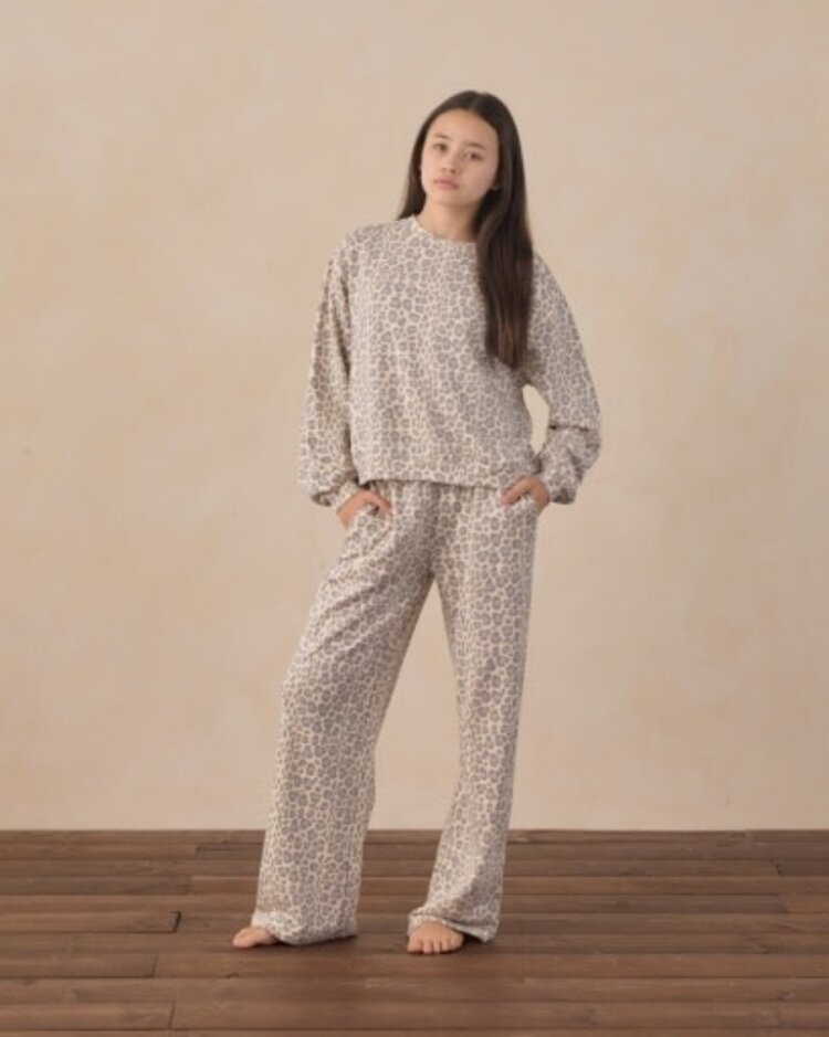 Rylee + Cru LLC Blue Leopard Sweatpant