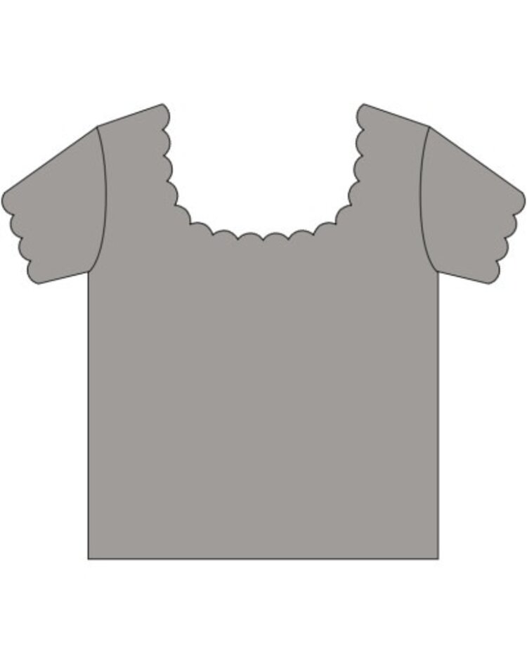 Rylee + Cru LLC Dusty Blue Scallop Tee