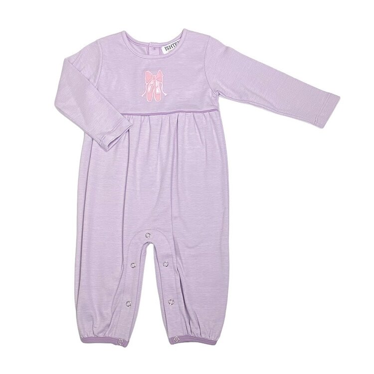 Ishtex Purple Stripe Ballet Shoes Romper