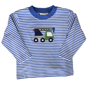 Luigi Kids Blue Stripe Crane LS Shirt